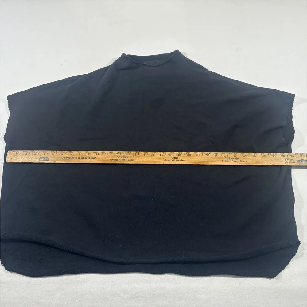 Frank & Eileen Tee Lab Black Short Sleeve Cape Sweatshirt Boho Goth Sz OS Stain - Picture 6 of 10